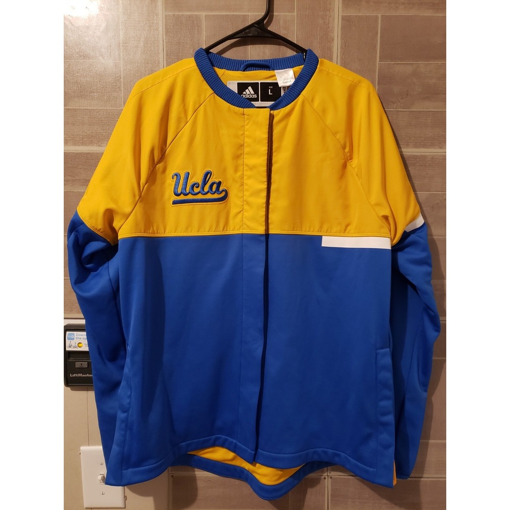 UCLA Adidas Sample Jacket Coat Mens Size Large Snap Button Sides +2"‎ Length 44L
